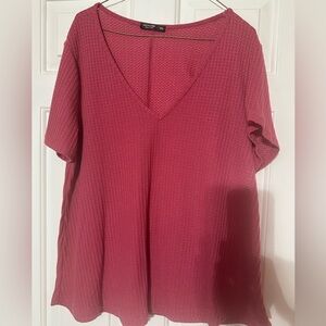 Short sleeve waffle shirt